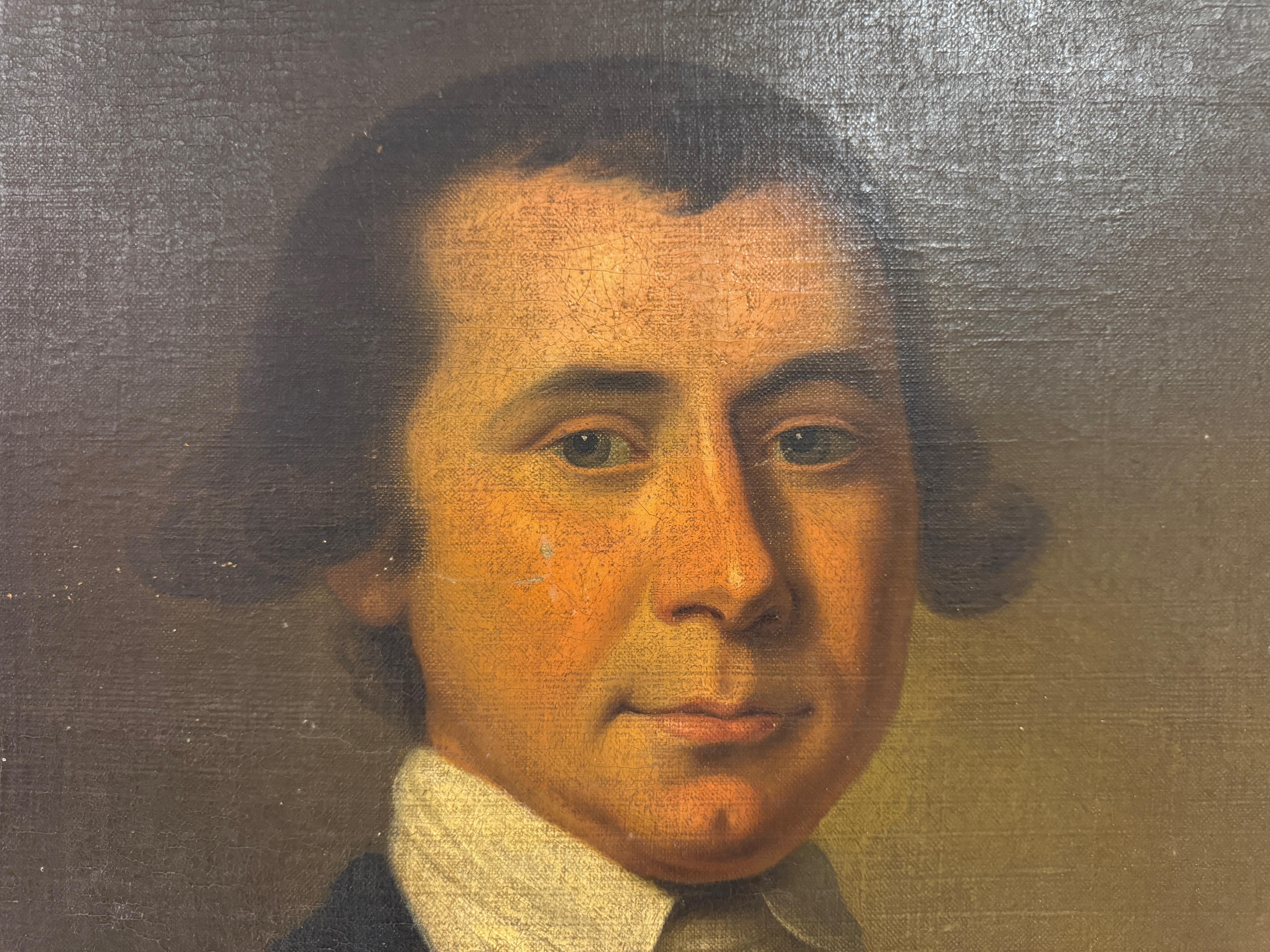 Toile Portrait militaire du XVIIIe siècle du colonel William Flint 1731-1795 en vente