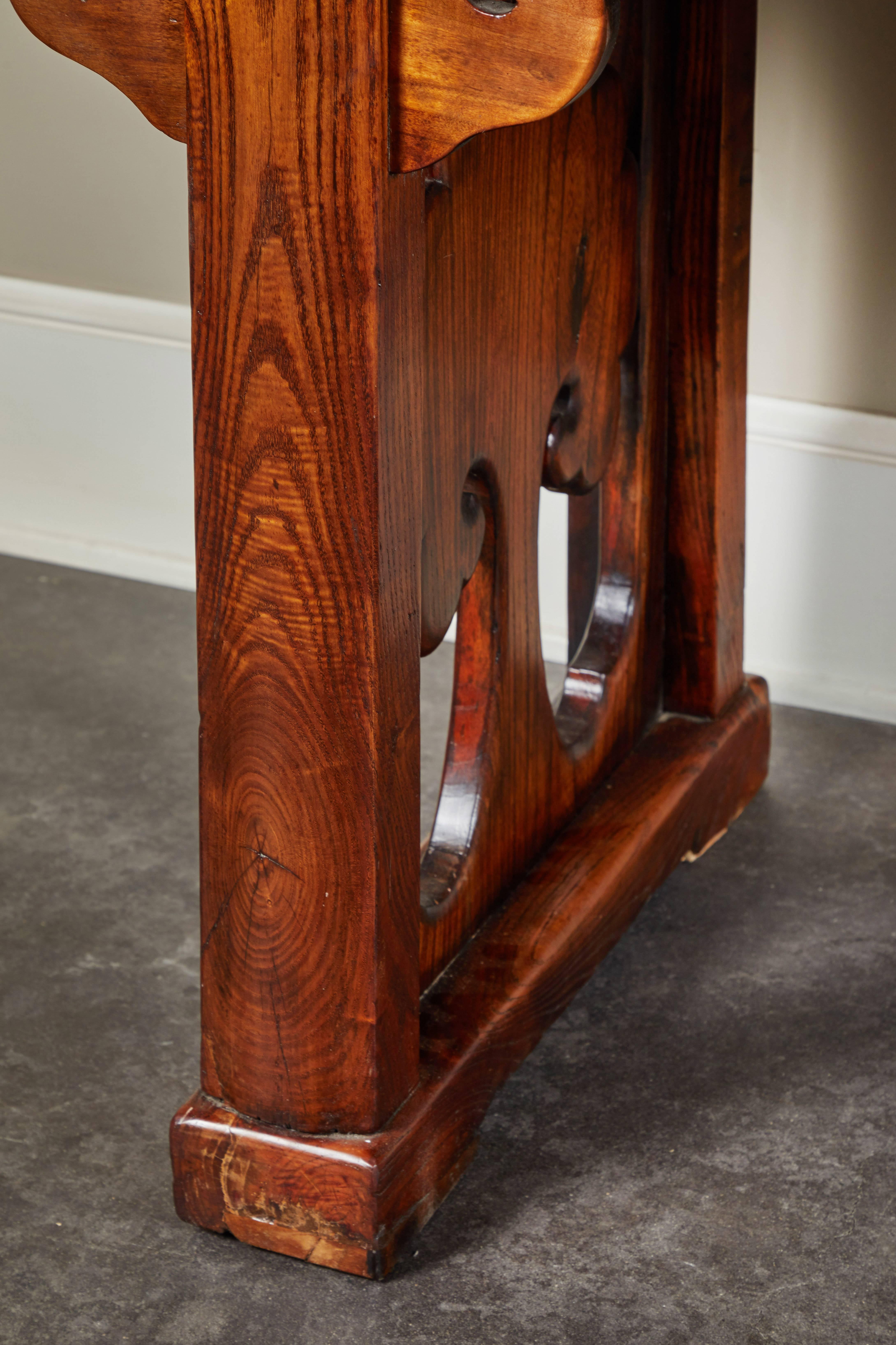 18th Century and Earlier 18th Century Ming Scroll Console Table For Sale