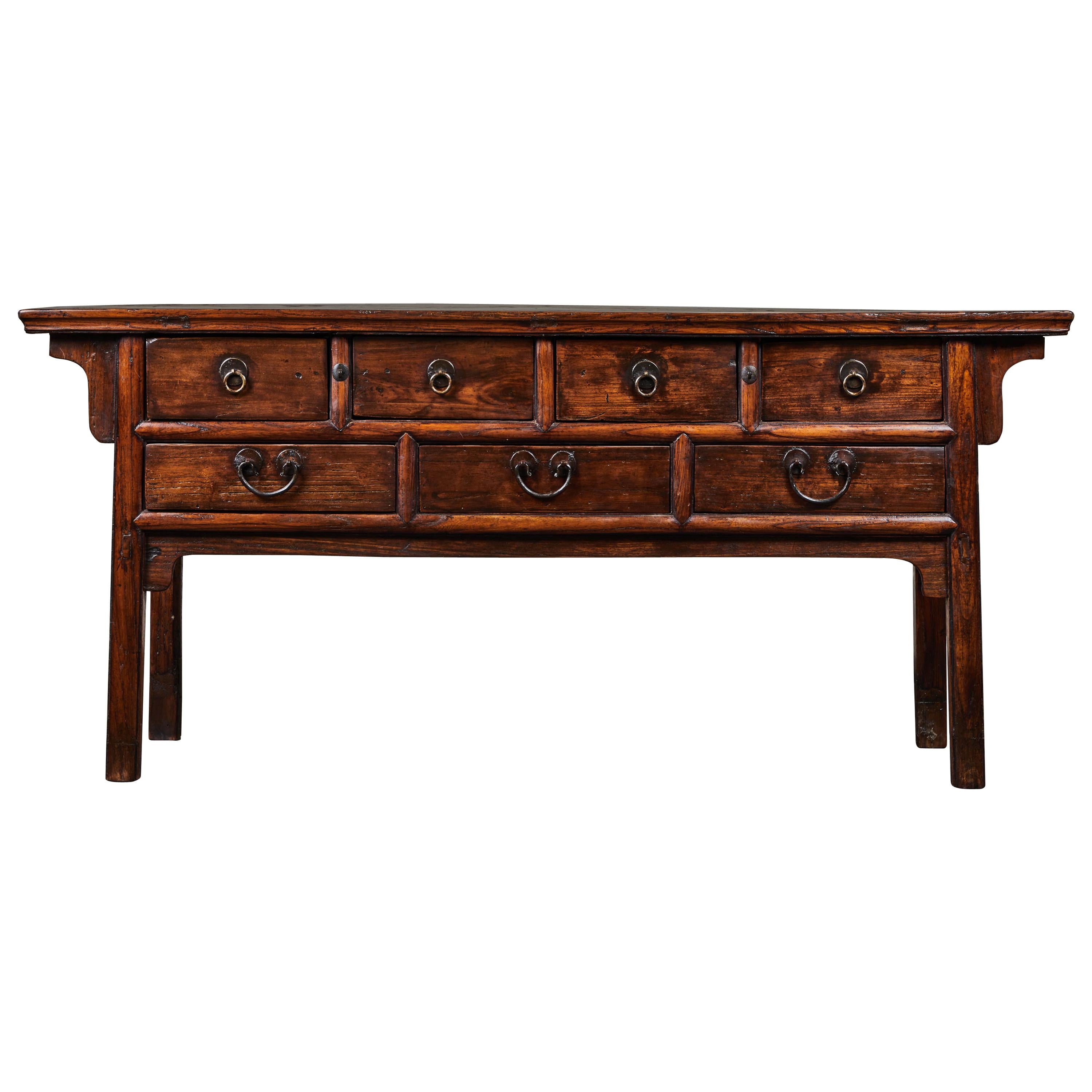 18th Century Ming Style Elm Sideboard