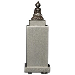 18th Century Miniature Antique Thai or Lao Silver Buddha, 7827