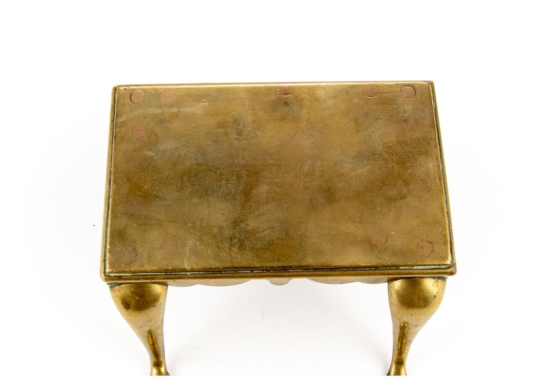 18th Century and Earlier 18th Century Miniature Brass Trivet For Sale