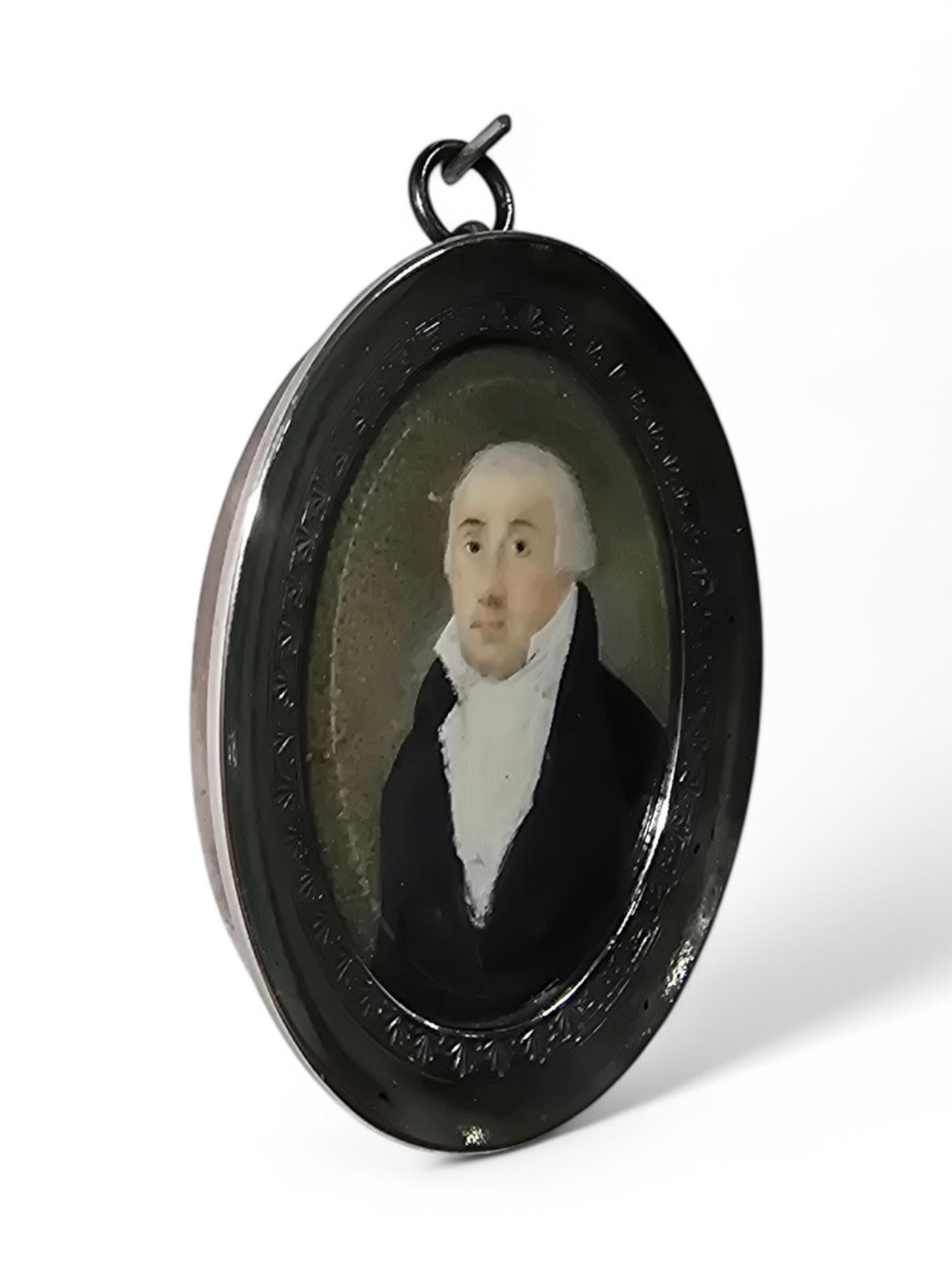 18th-Century Miniature Oil Portrait In Good Condition For Sale In Madrid, ES