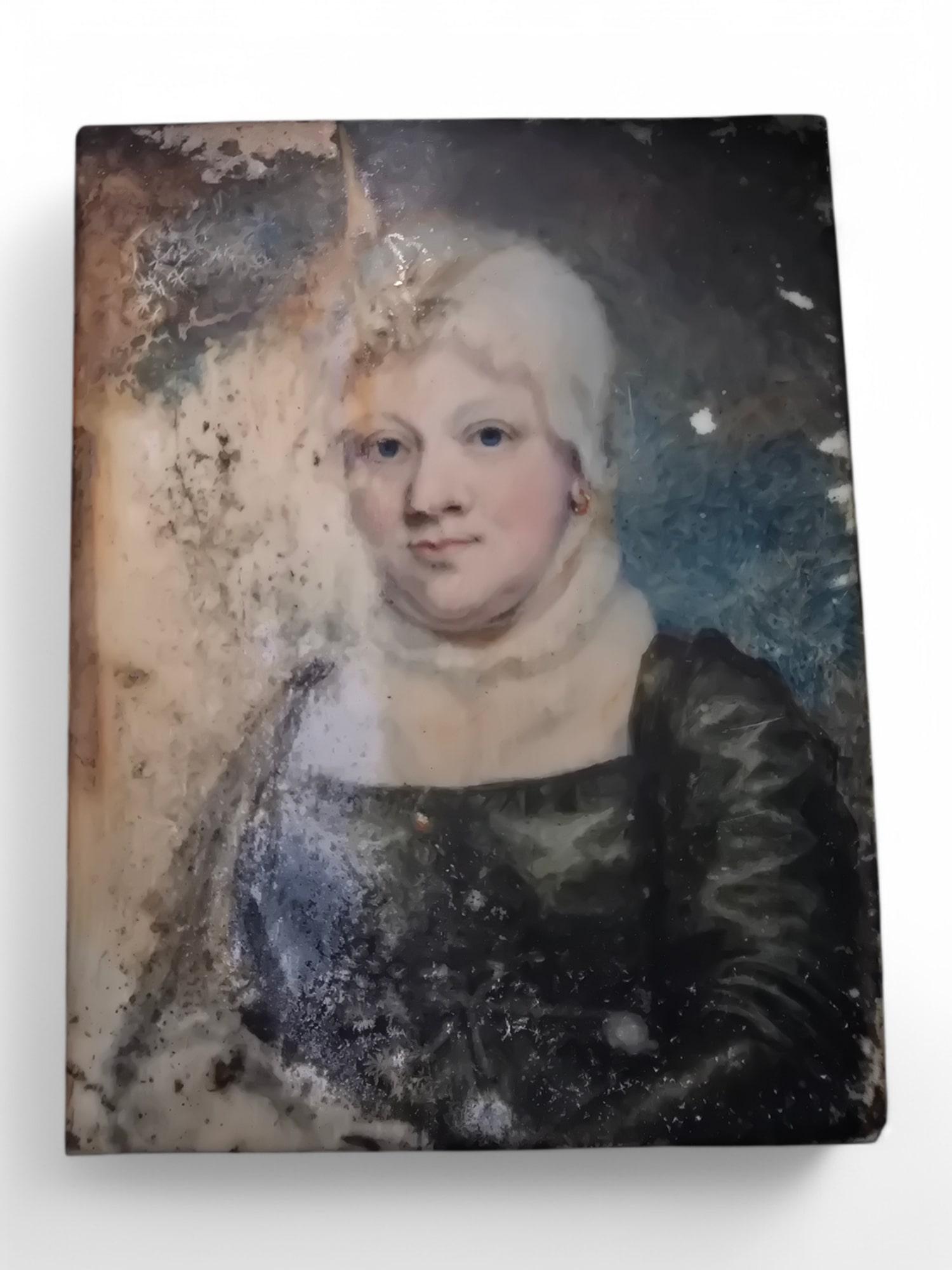 18th-Century Miniature Oil Portrait In Fair Condition For Sale In Madrid, ES
