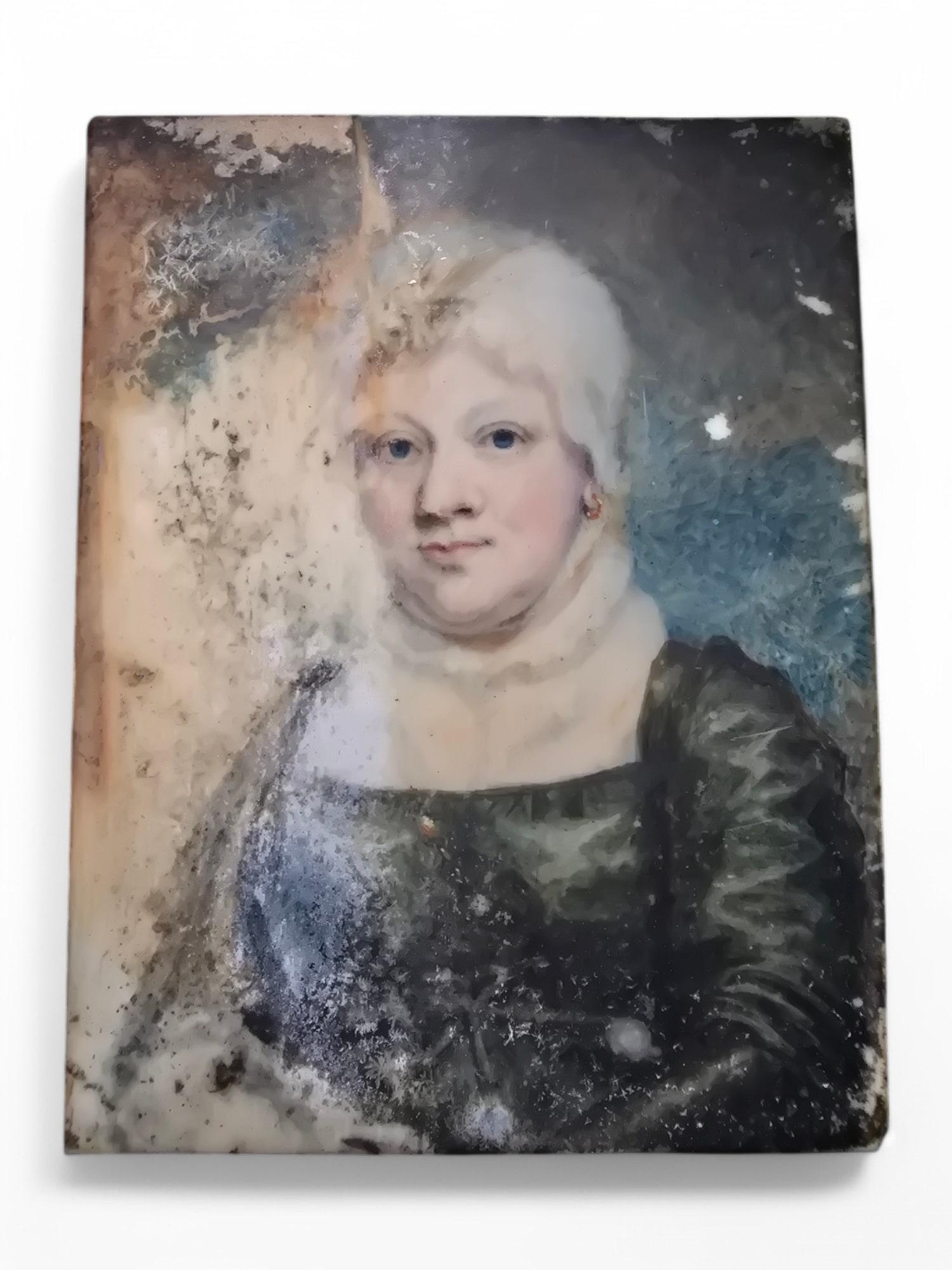 Mid-18th Century 18th-Century Miniature Oil Portrait For Sale