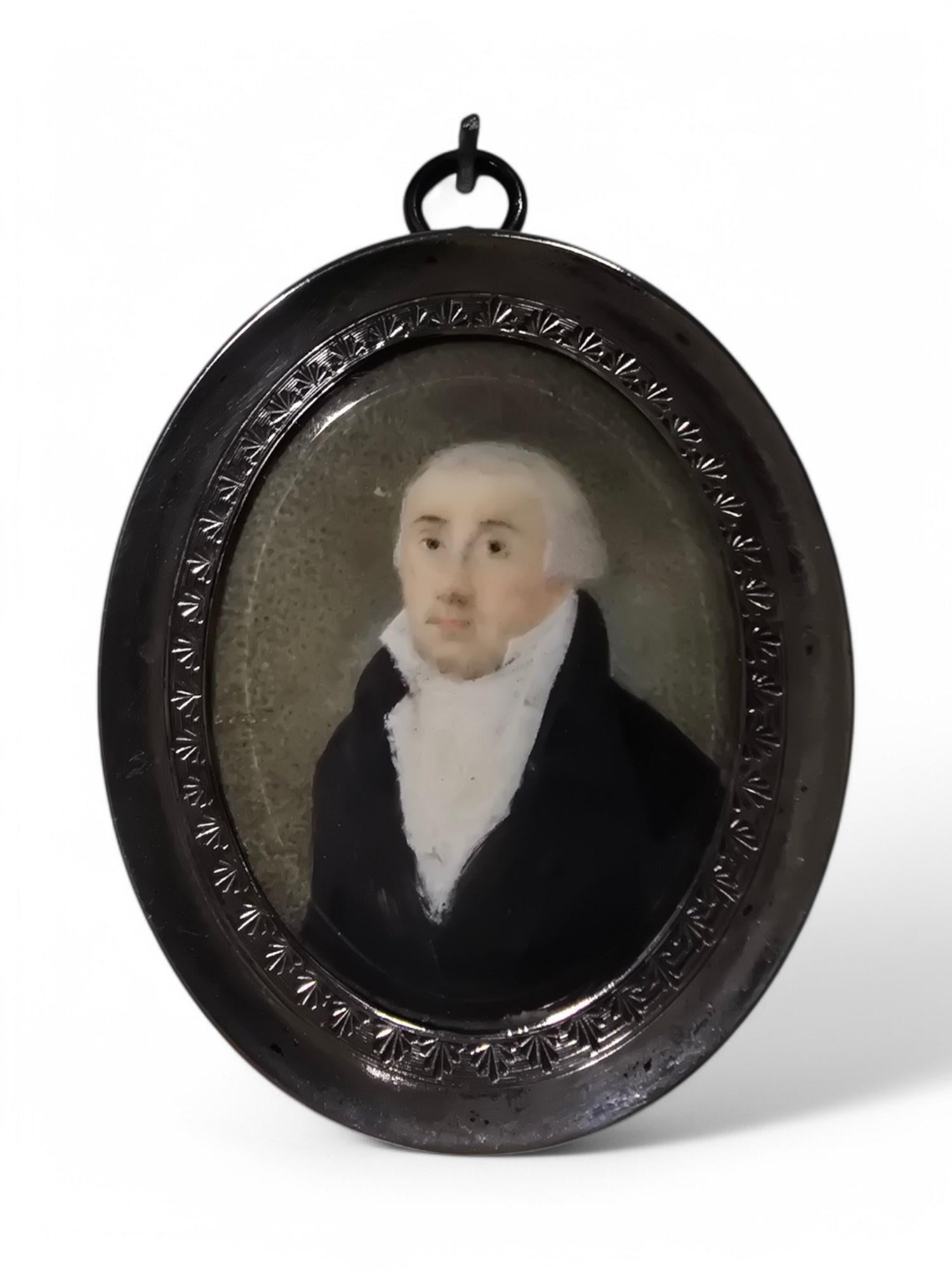 18th-Century Miniature Oil Portrait For Sale 1