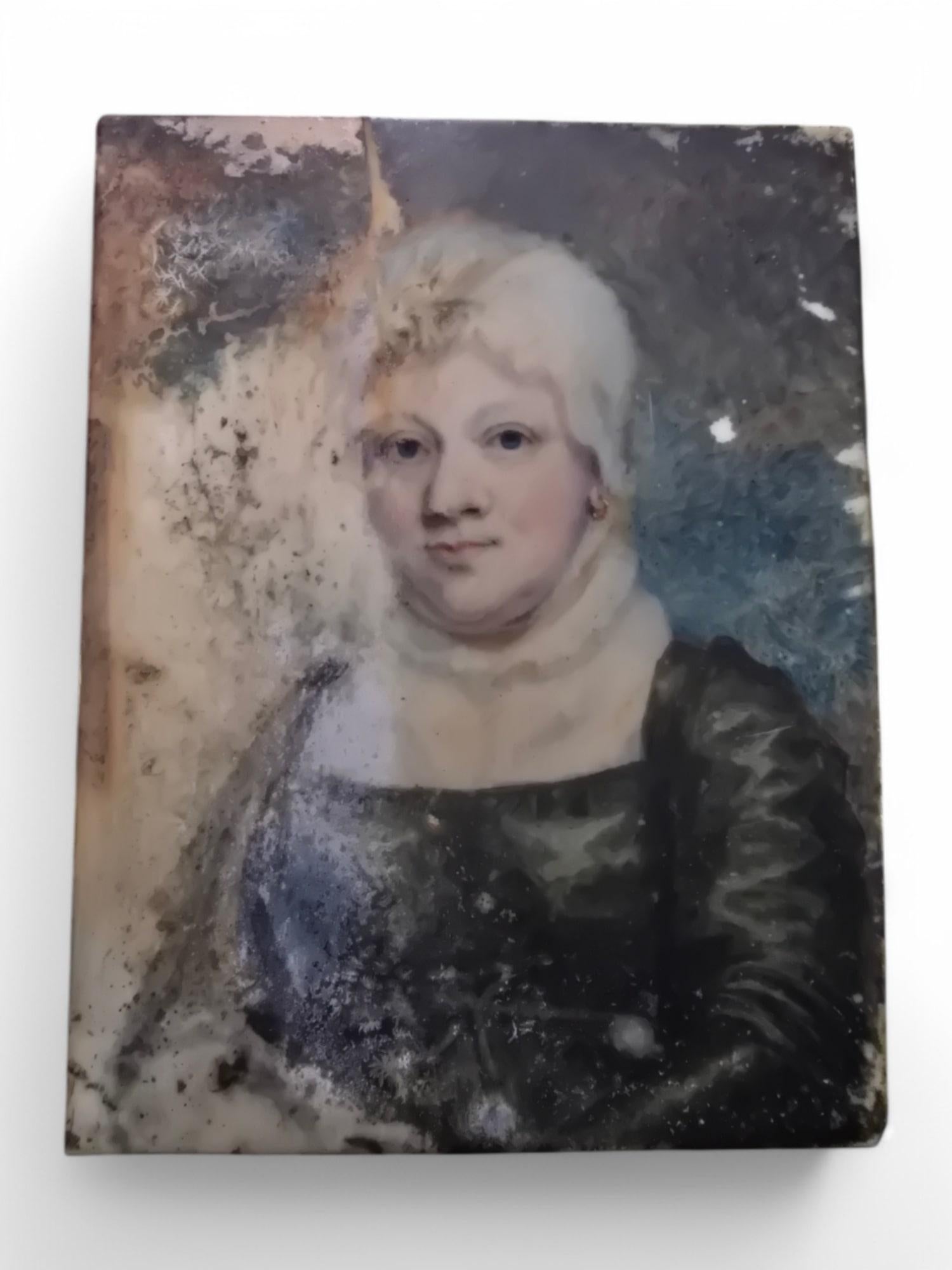 18th-Century Miniature Oil Portrait For Sale 1