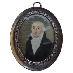 Retrato al óleo en miniatura del siglo XVIII