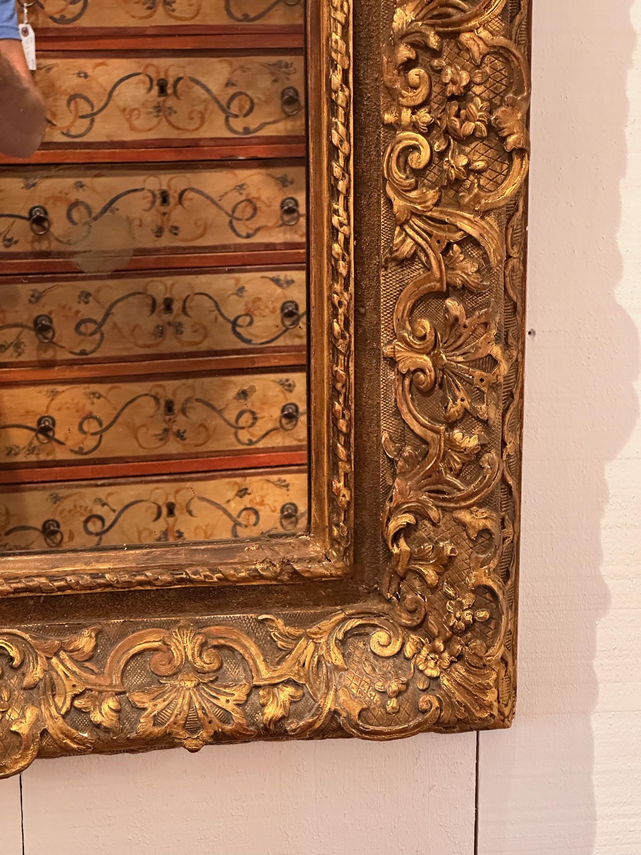 18th Century Mirror, Glass Replaced In Good Condition For Sale In Charlottesville, VA