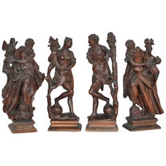 18th Century Models, Bozettis 4 Elements Limewood German, Franconia