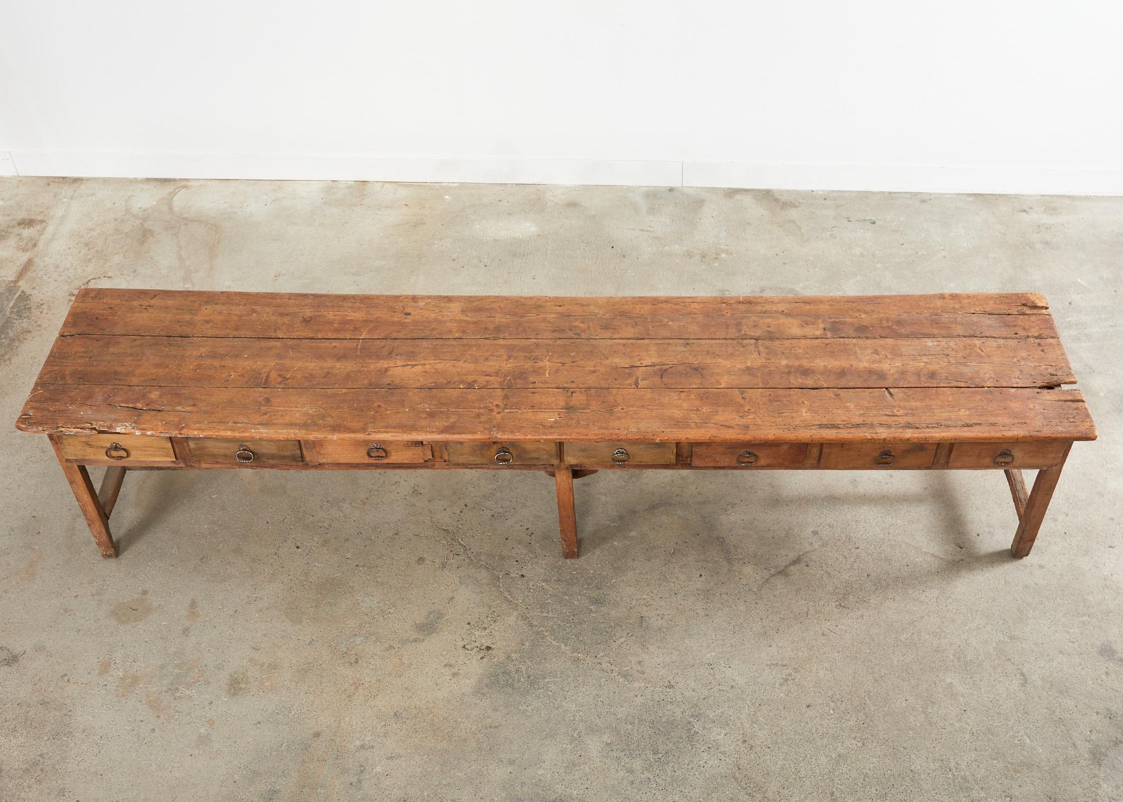 18th Century Monumental French Pine Drapers Table Store Display For Sale 1