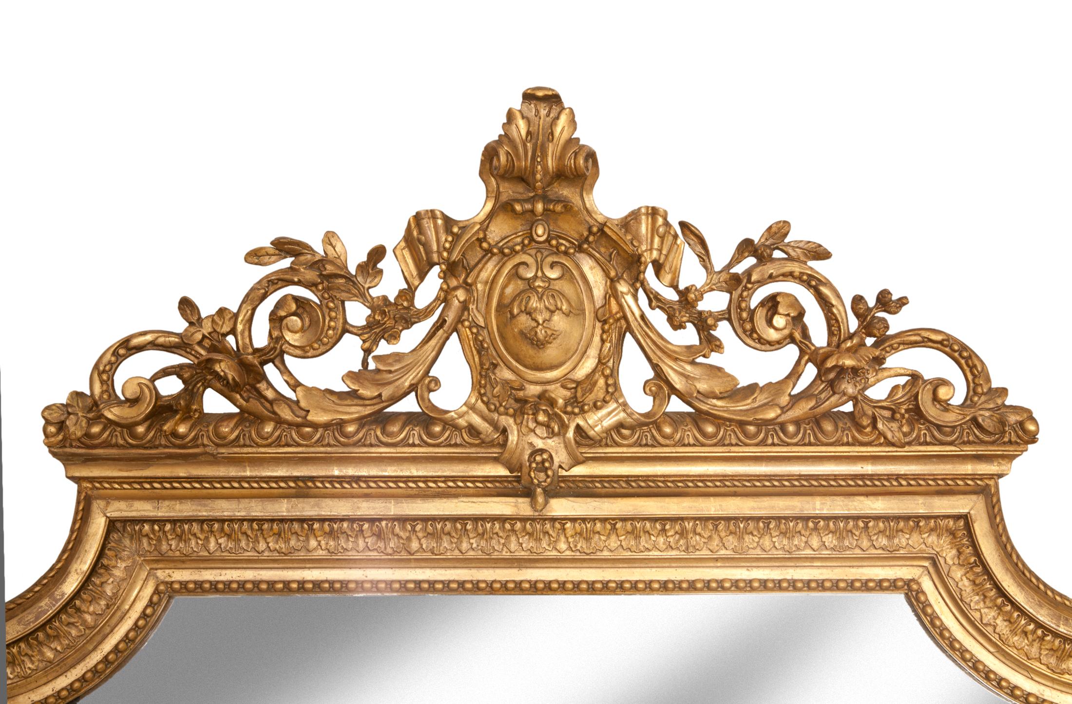 French 18th Century Monumental Gilt Mantle Mirror