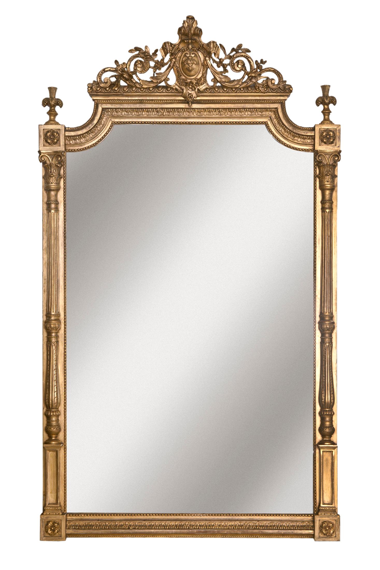 18th Century Monumental Gilt Mantle Mirror 3