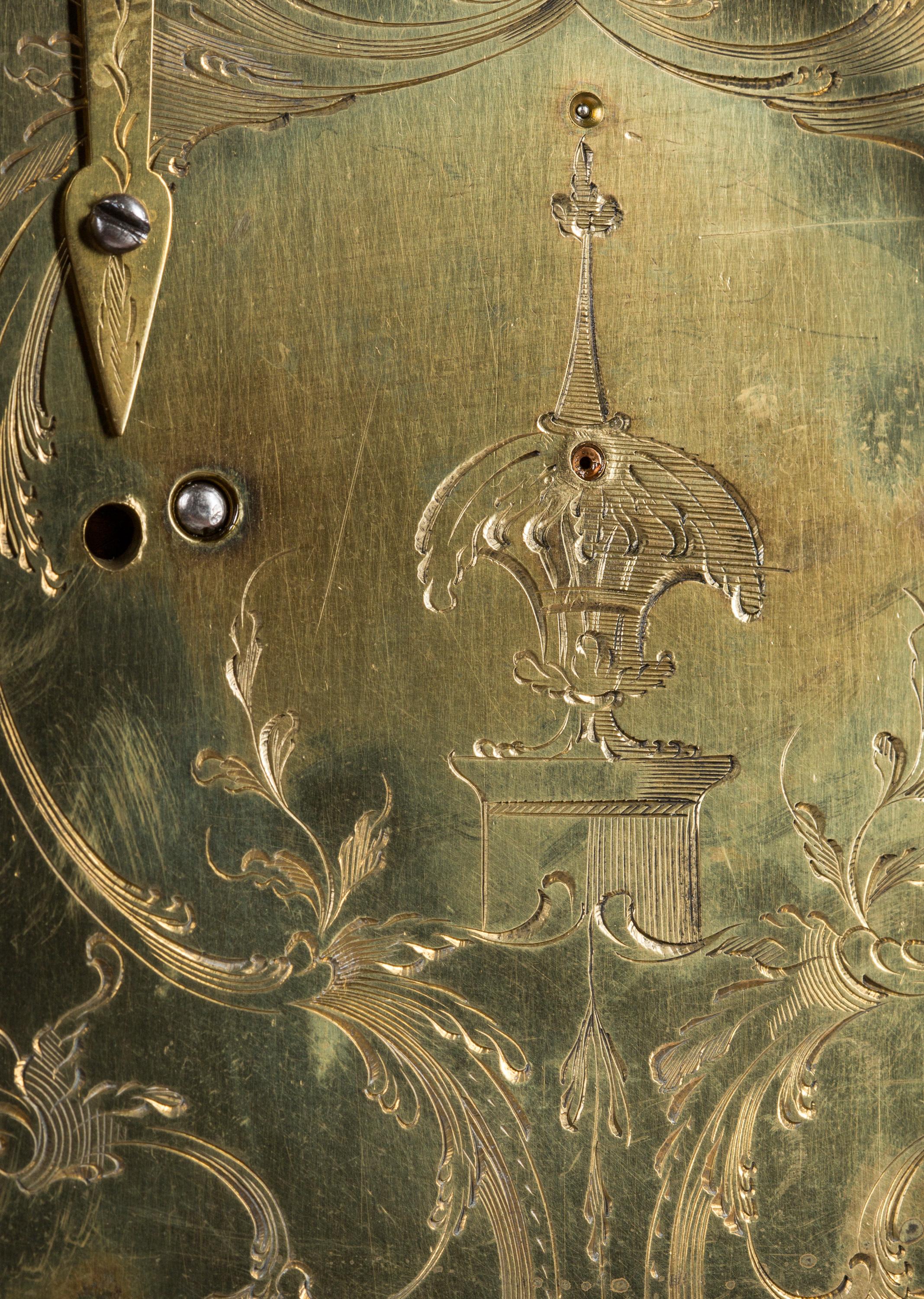 18th Century Moon Phase Dial Bracket Clock by Trewinnard of London 2