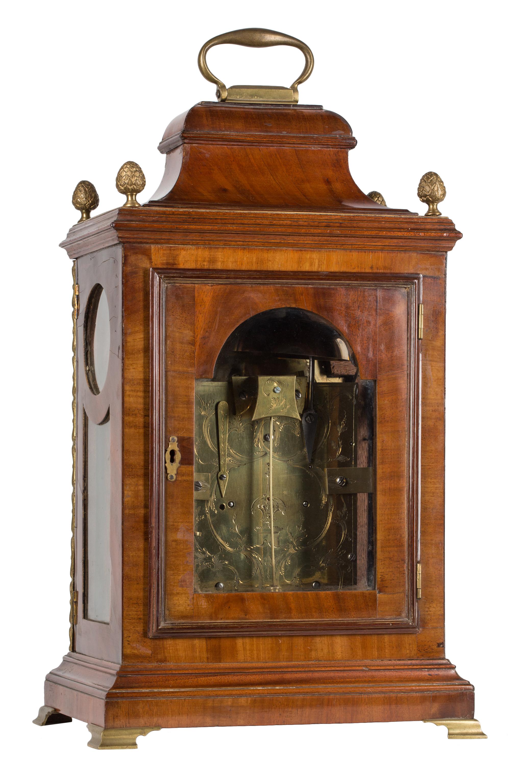 Brass 18th Century Moon Phase Dial Bracket Clock by Trewinnard of London
