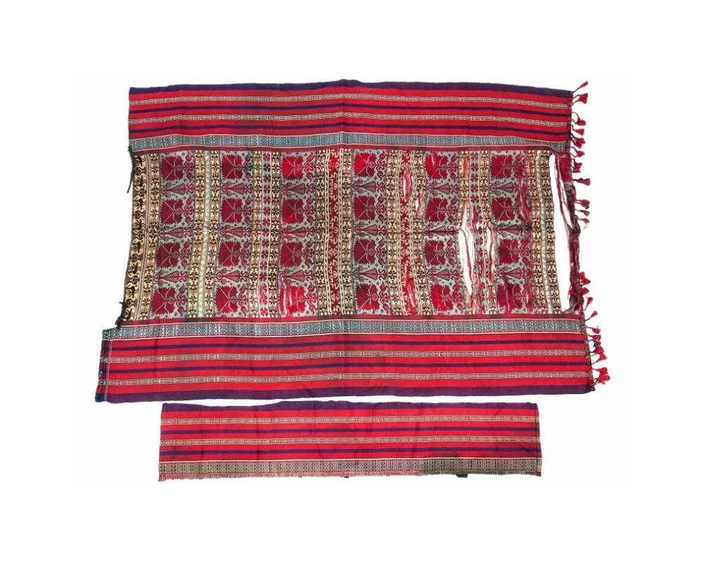 Unknown 18Th Century Moroccan Berber Woven Textile W Silk For Sale