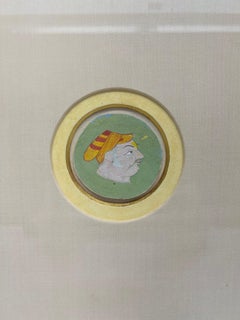 Pintura en miniatura de retratos indios de la escuela mogol del siglo XVIII