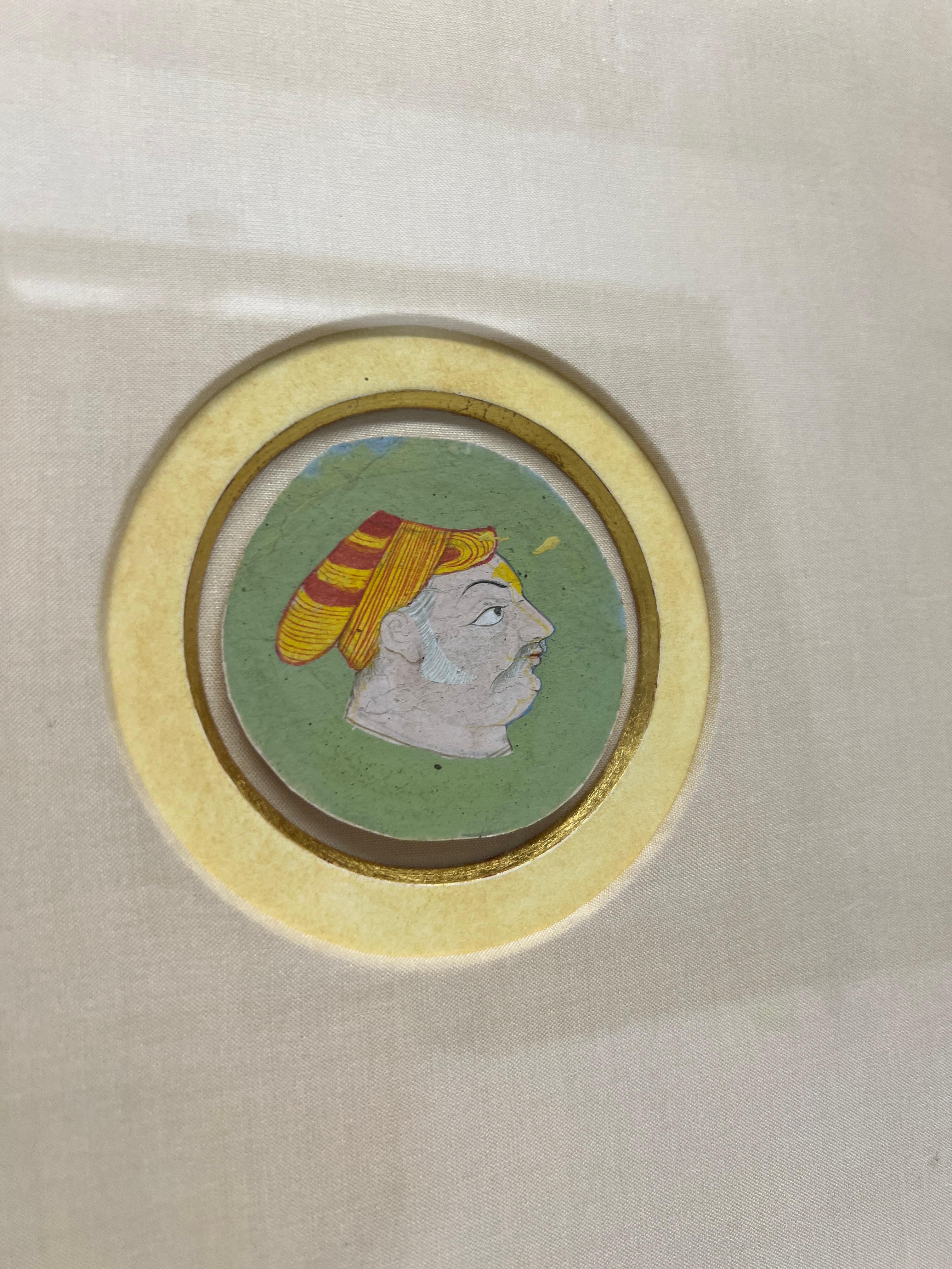 Anglo-Indian 18th Century Mughal School Indian Portrait Miniature Painting For Sale