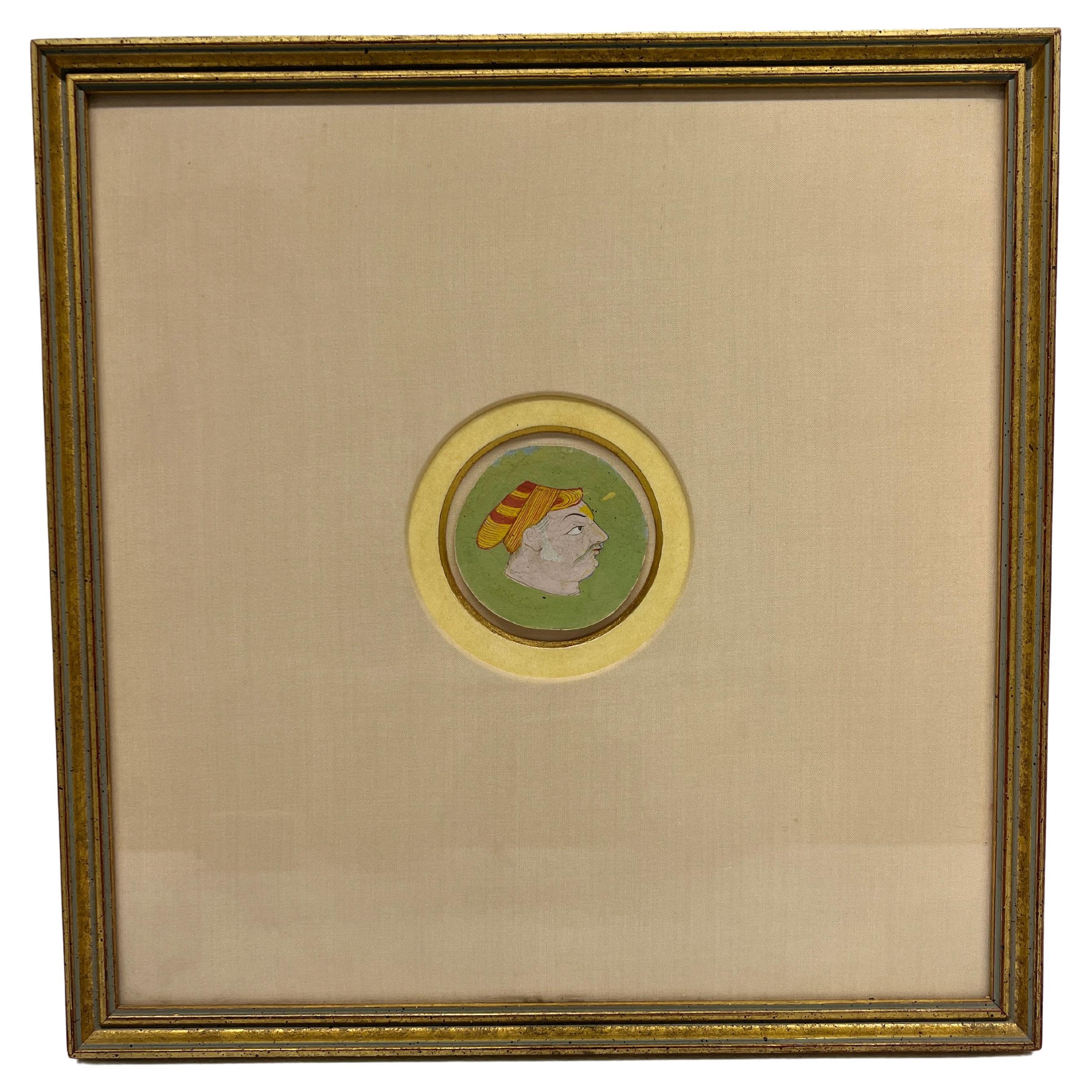 18th Century Mughal School Indian Portrait Miniature Painting