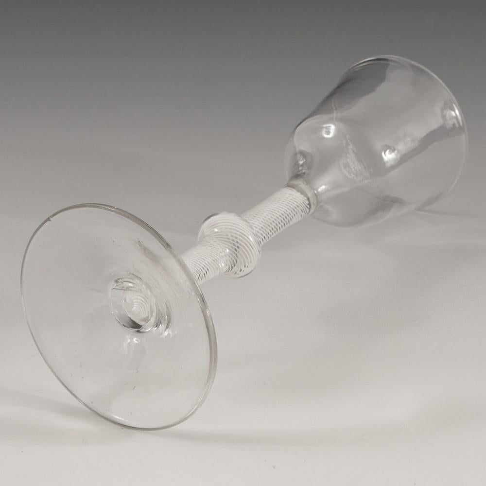 British 18th Century Multi Spiral Opaque Twist Wine Glass c1760 For Sale