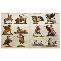 18th Century Mythical Creatures Engravings by Johann Christian Wilhelm Waitz
