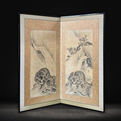 18th Century Nagasaki School Tiger Screen