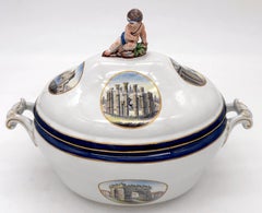 18th Century Naples Porcelain Grand Tour Topographical Tureen