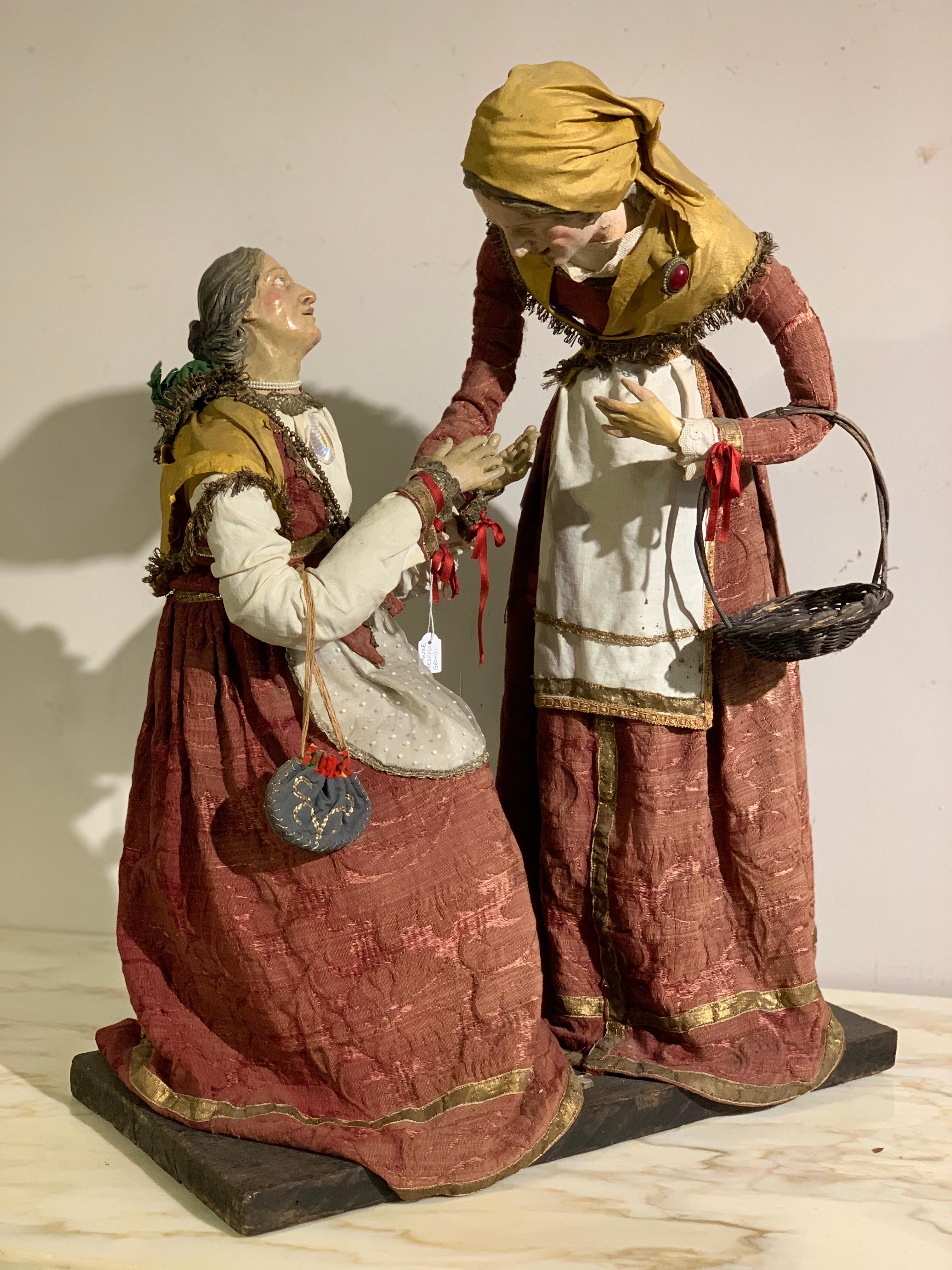 Painted 18th Century, Napolitan Nativity Sculptures For Sale