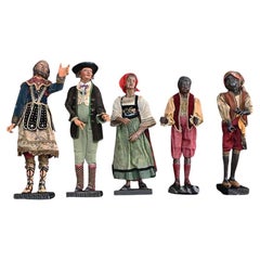 Collection de figurines de crèche napolitaine du 18e siècle