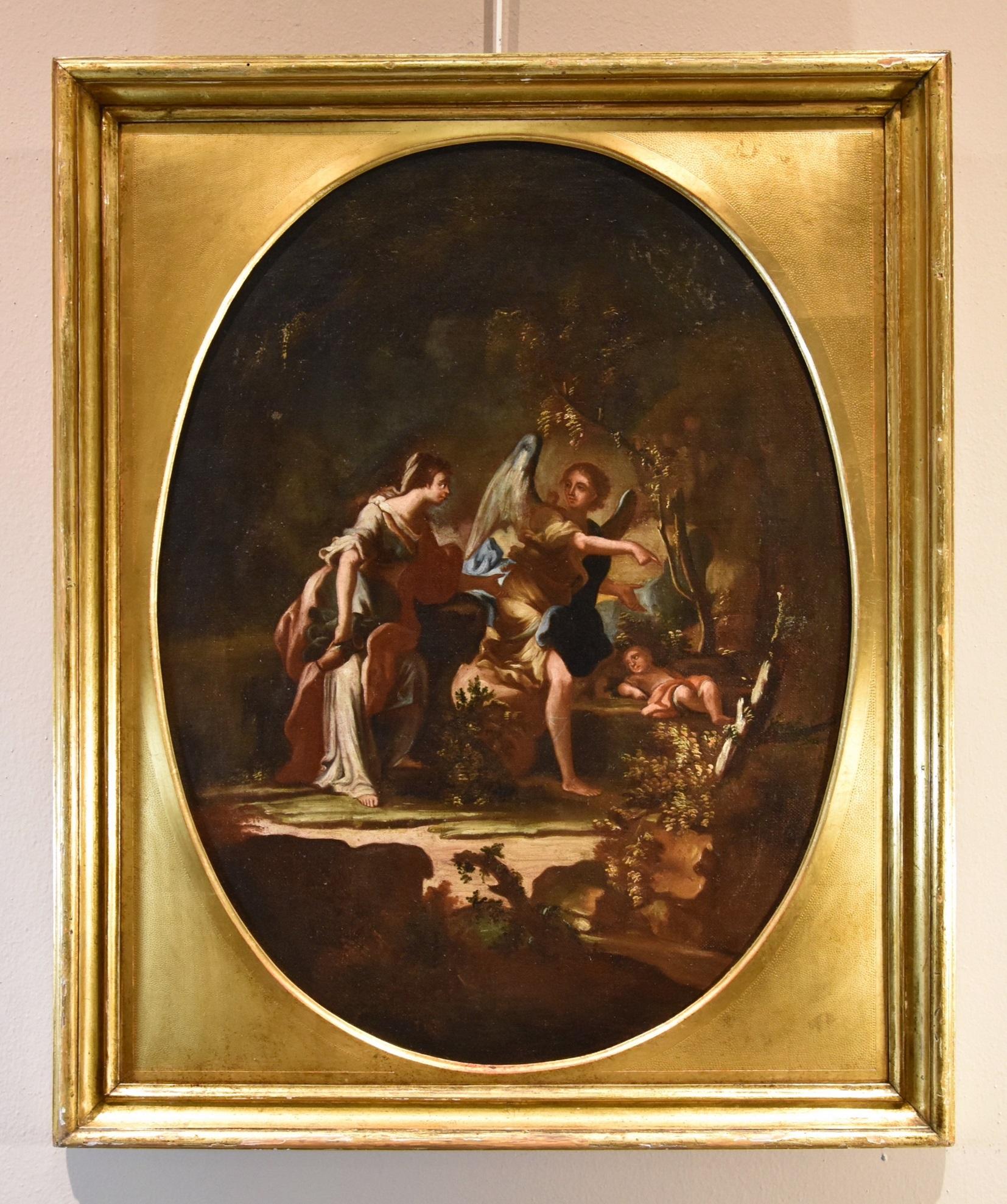 Agar Angelo Sacrifica Isacco 18° secolo Scuola Napoletana Vecchio Maestro Dipingere Olio - Painting Antichi maestri di 18th-century Neapolitan master