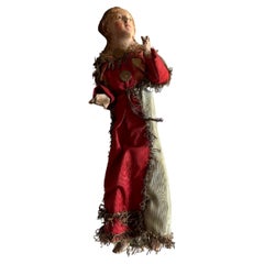 Antique 18th Century Neapolitan Nativity Figure with Original Clothing