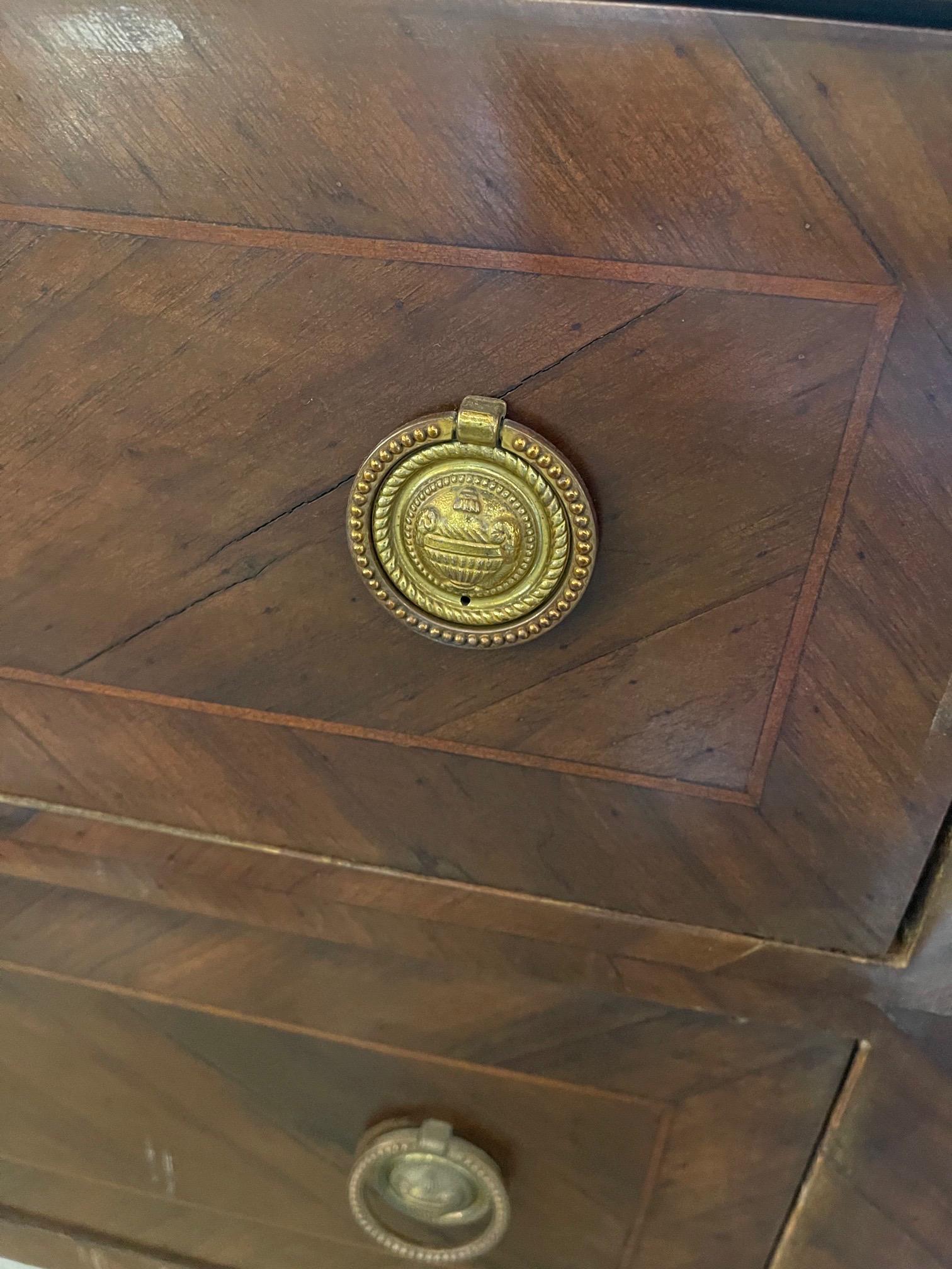 19th Century 18th Century Neoclassical Inlaid Walnut 2-Drawer Chest