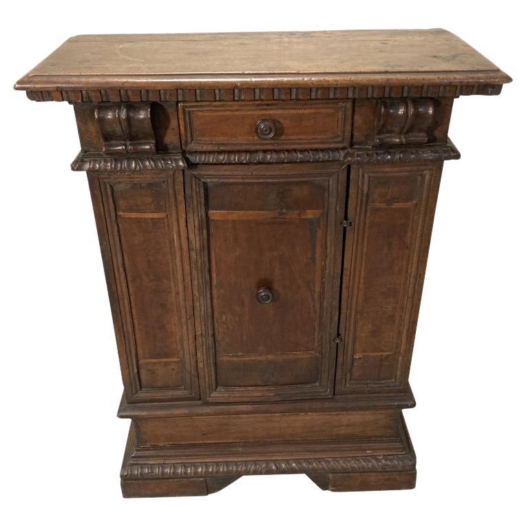18th Century Neo Renaissance Tuscan Walnut Hall Cabinet For Sale