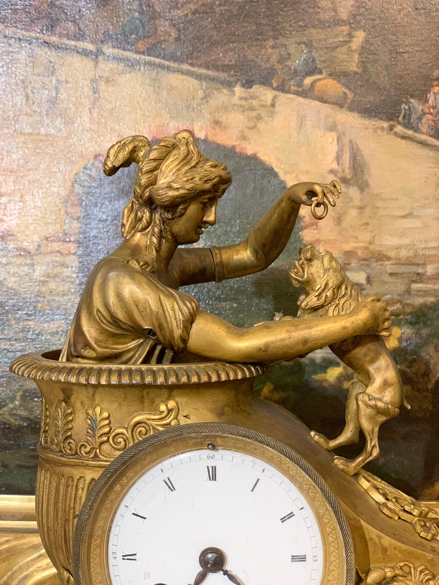French 18th CENTURY NEOCLASSIC CLOCK WITH CHARIOT For Sale