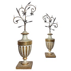 18th CENTURY NEOCLASSIC PERIOD PAIR VASES FOR PALM TREE 