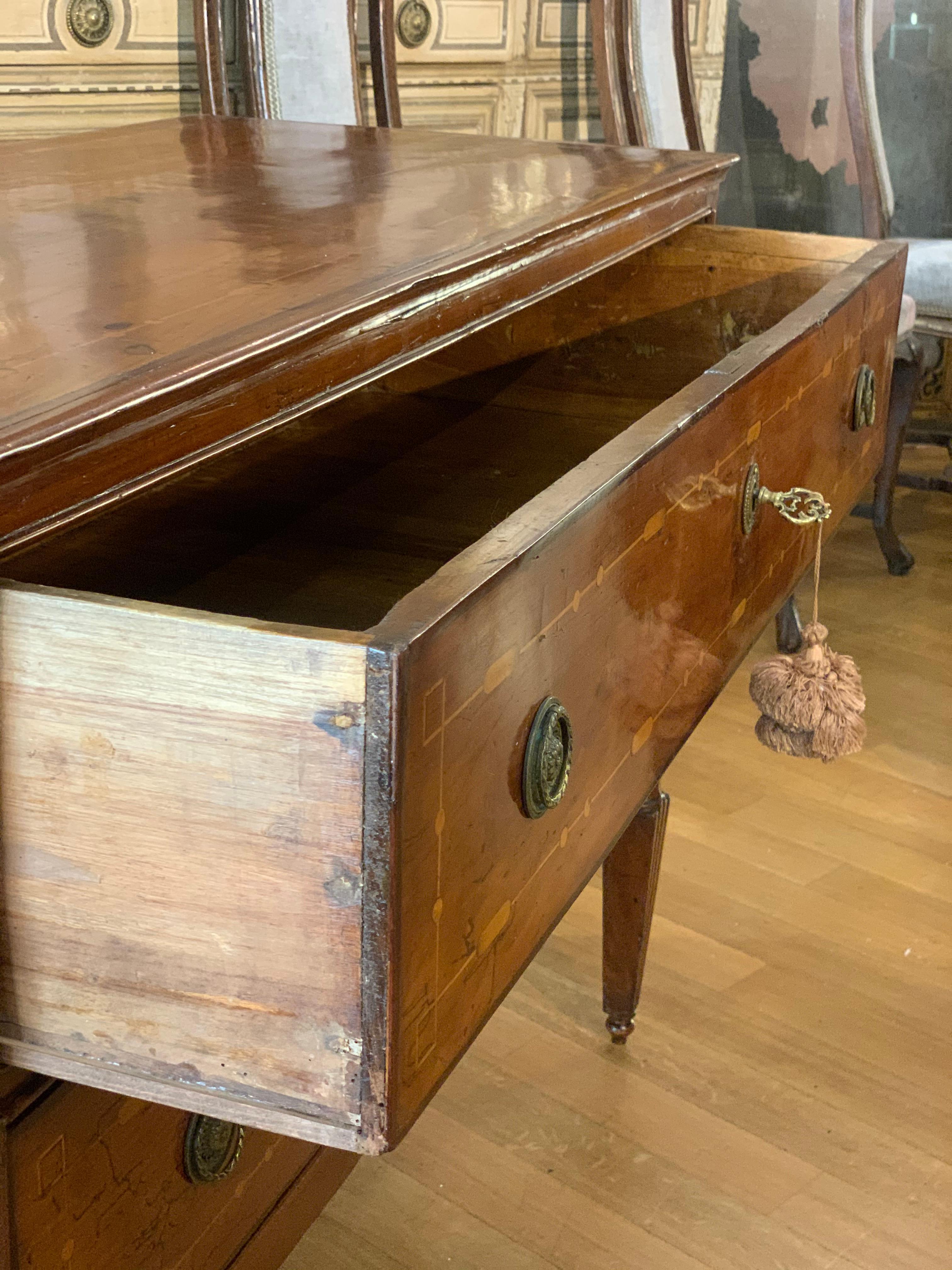 Fruitwood 18th Century Neoclassic Tuscany Chest of Drawers