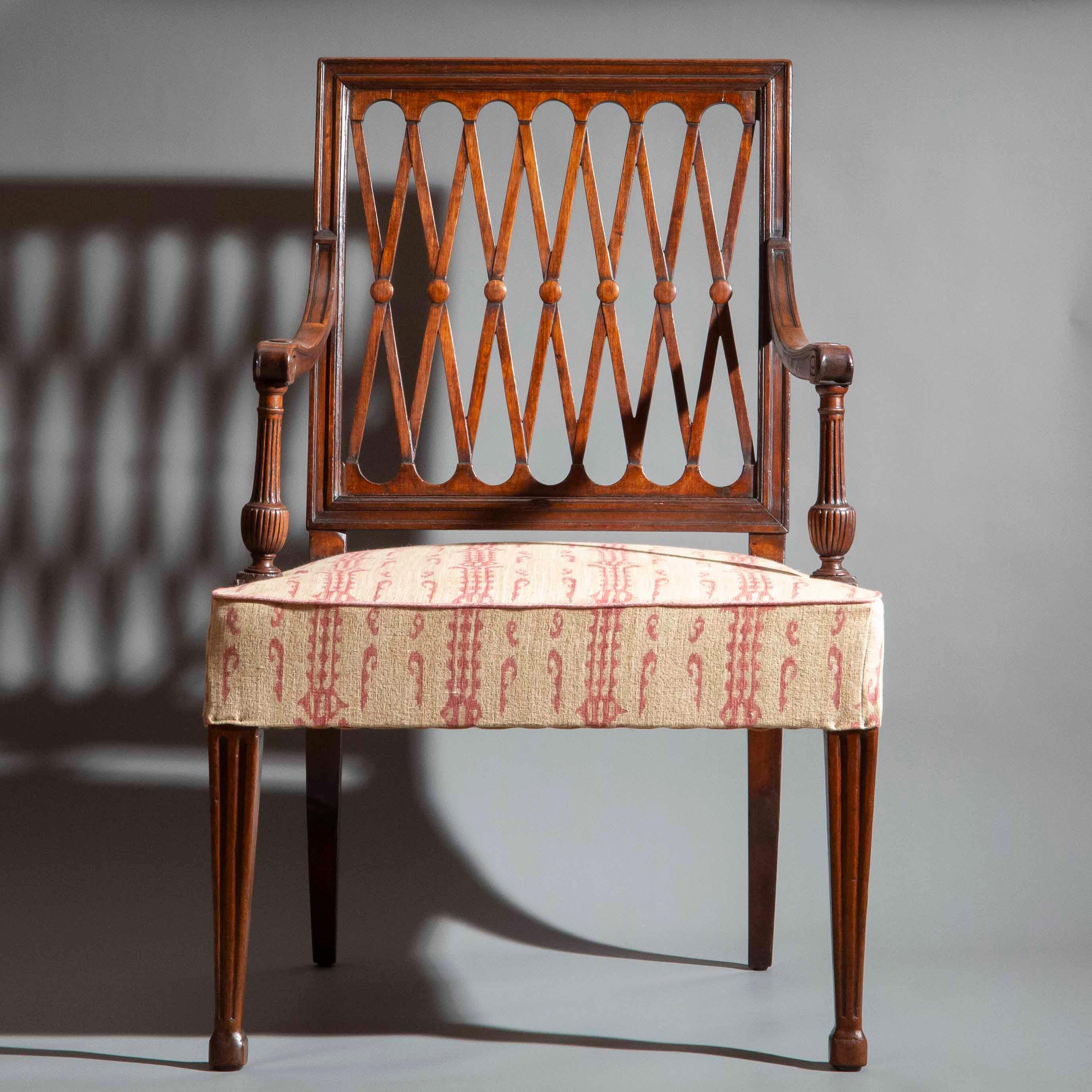 Tissu d'ameublement Fauteuil néoclassique du 18e siècle en vente