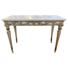 18th Century Neoclassical Carved and Parcel Gilt Console
