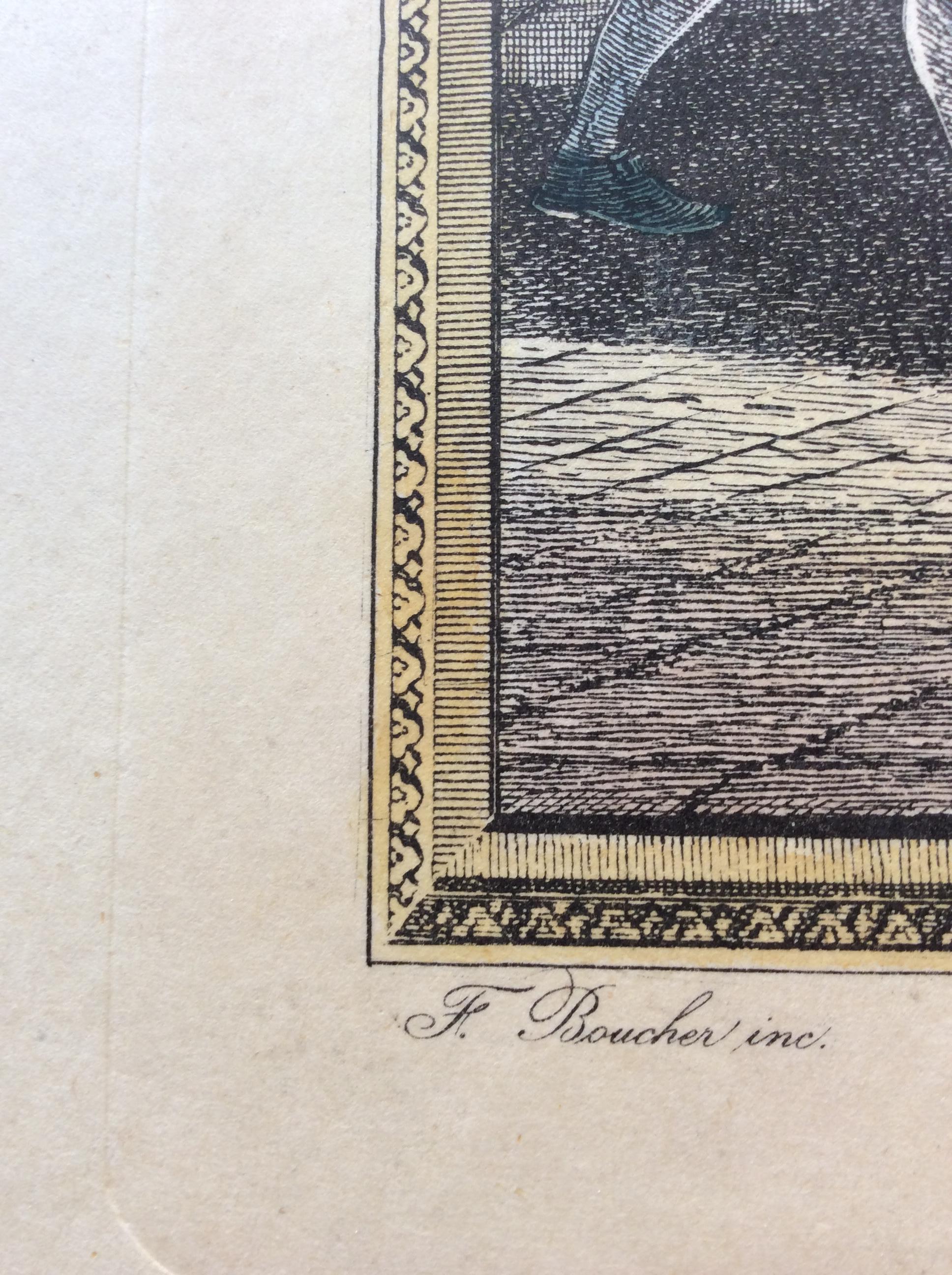 French 18th Century Neoclassical Engraving Print by François Boucher In Good Condition For Sale In Miami, FL
