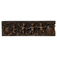 18th Century Neoclassical Hand Carved Oak Panel