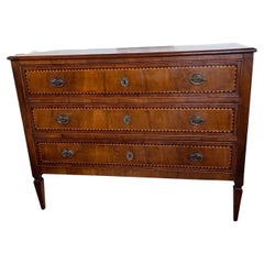 18th Century Neoclassical Italian Cherry Chest of Drawers with Inlay