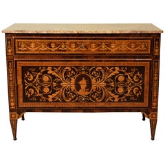 18th Century, Neoclassical Italian Inlay Wood Chest of Drawers