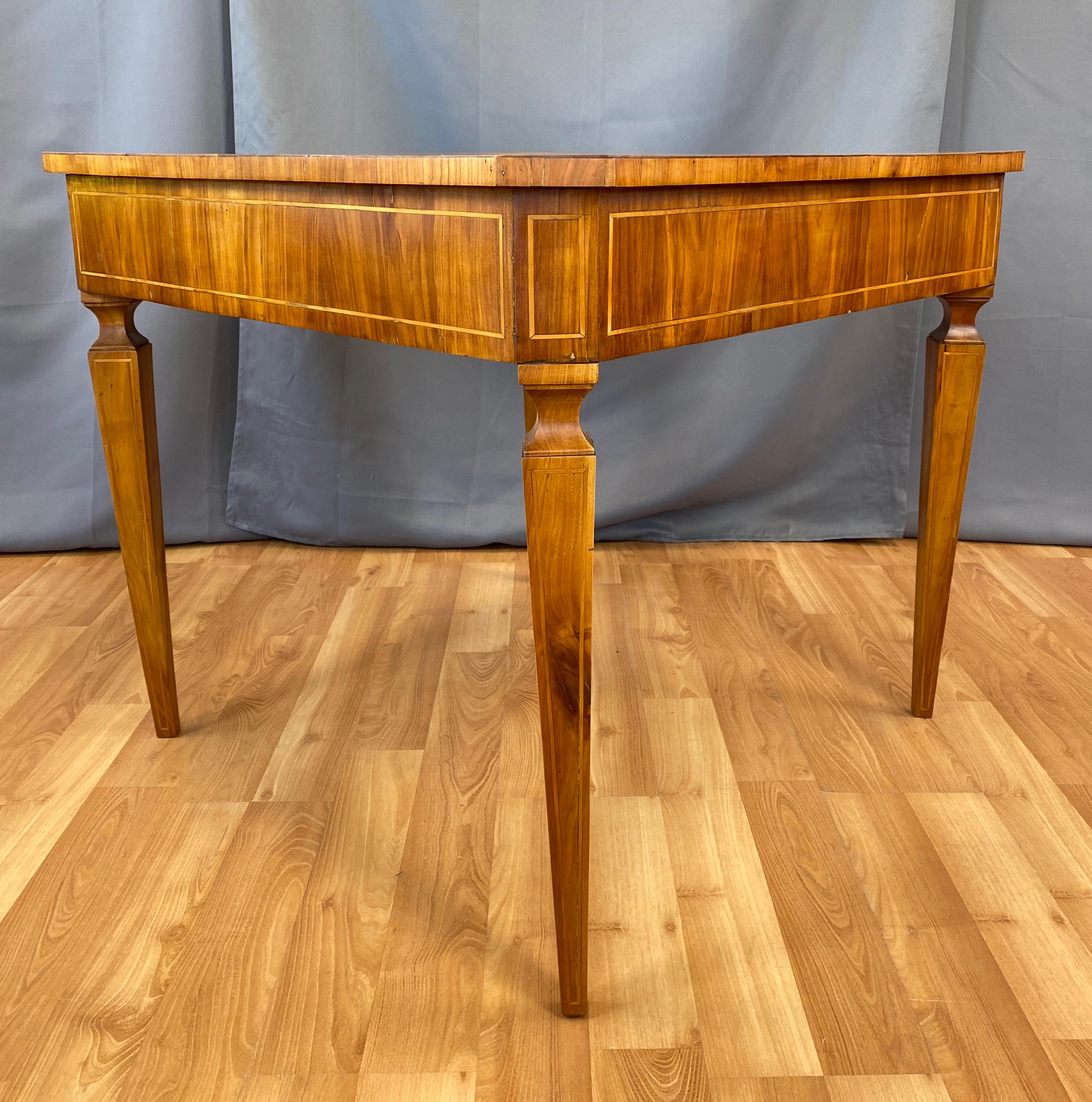 18th Century Neoclassical Italian Marquetry Cherry Table In Good Condition For Sale In San Francisco, CA