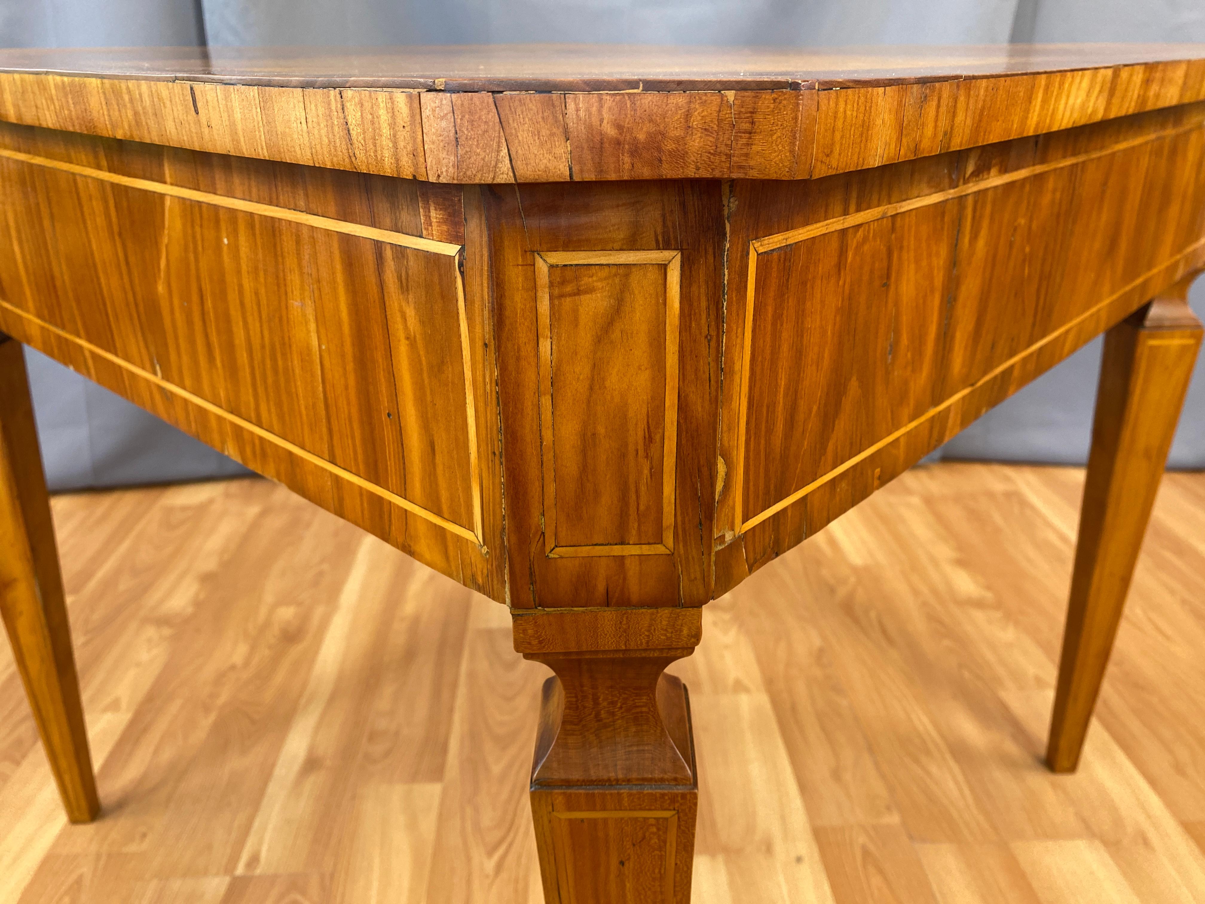 18th Century Neoclassical Italian Marquetry Cherry Table For Sale 6