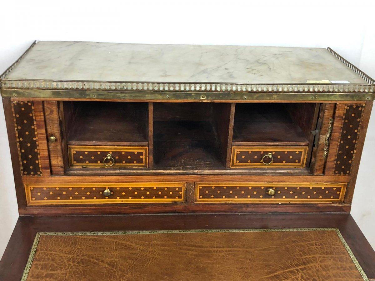 Inlay 18th Century Neoclassical Louis XVI Italian Walnut Table Desk