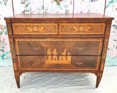 18th Century Neoclassical Marquetry Commode In The Style Of Giuseppe Maggiolini