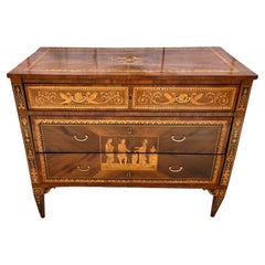 18th Century Neoclassical Marquetry Commode In The Style Of Giuseppe Maggiolini