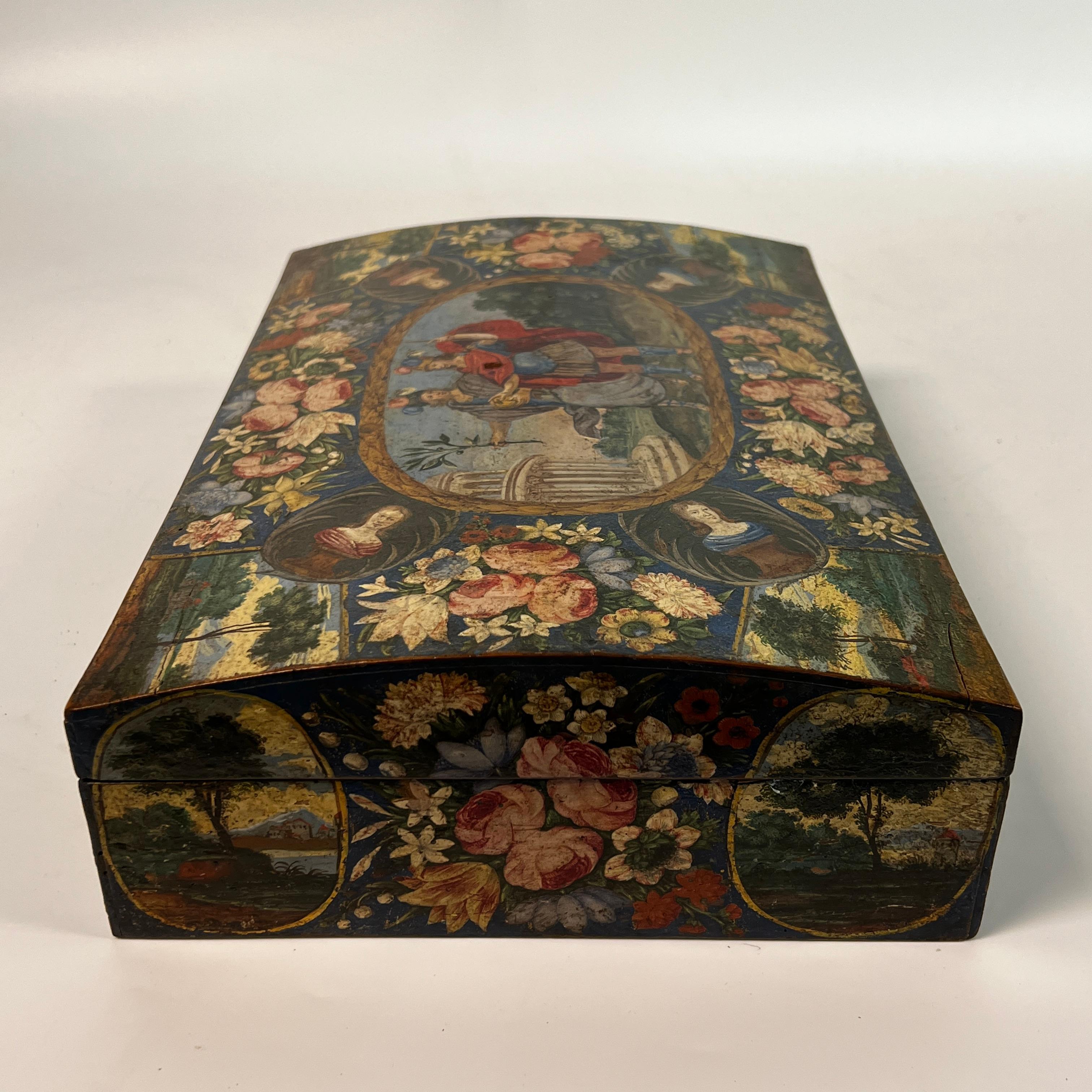 Louis XIV Period Polychrome-Painted Casket Writing Box 7