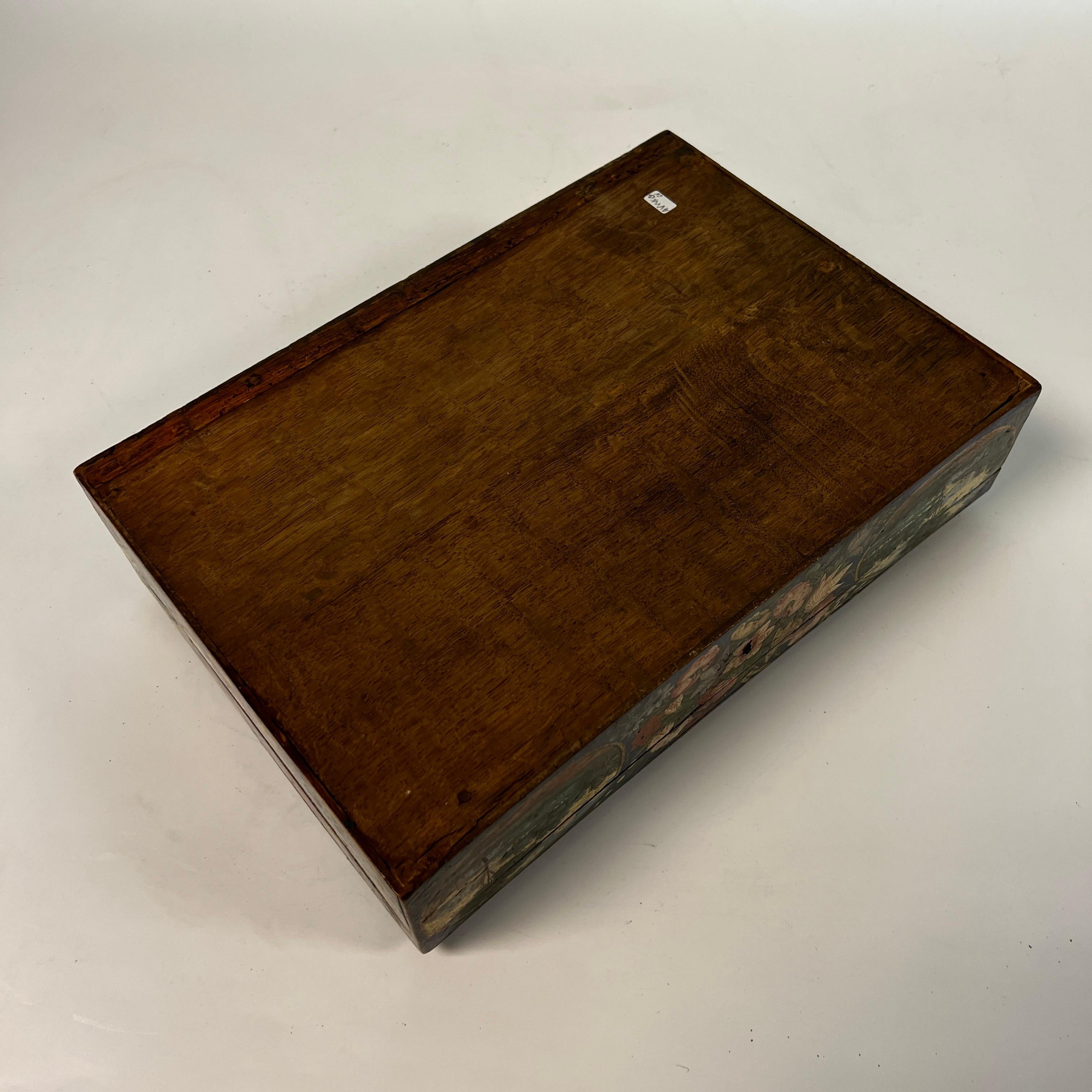Louis XIV Period Polychrome-Painted Casket Writing Box 11