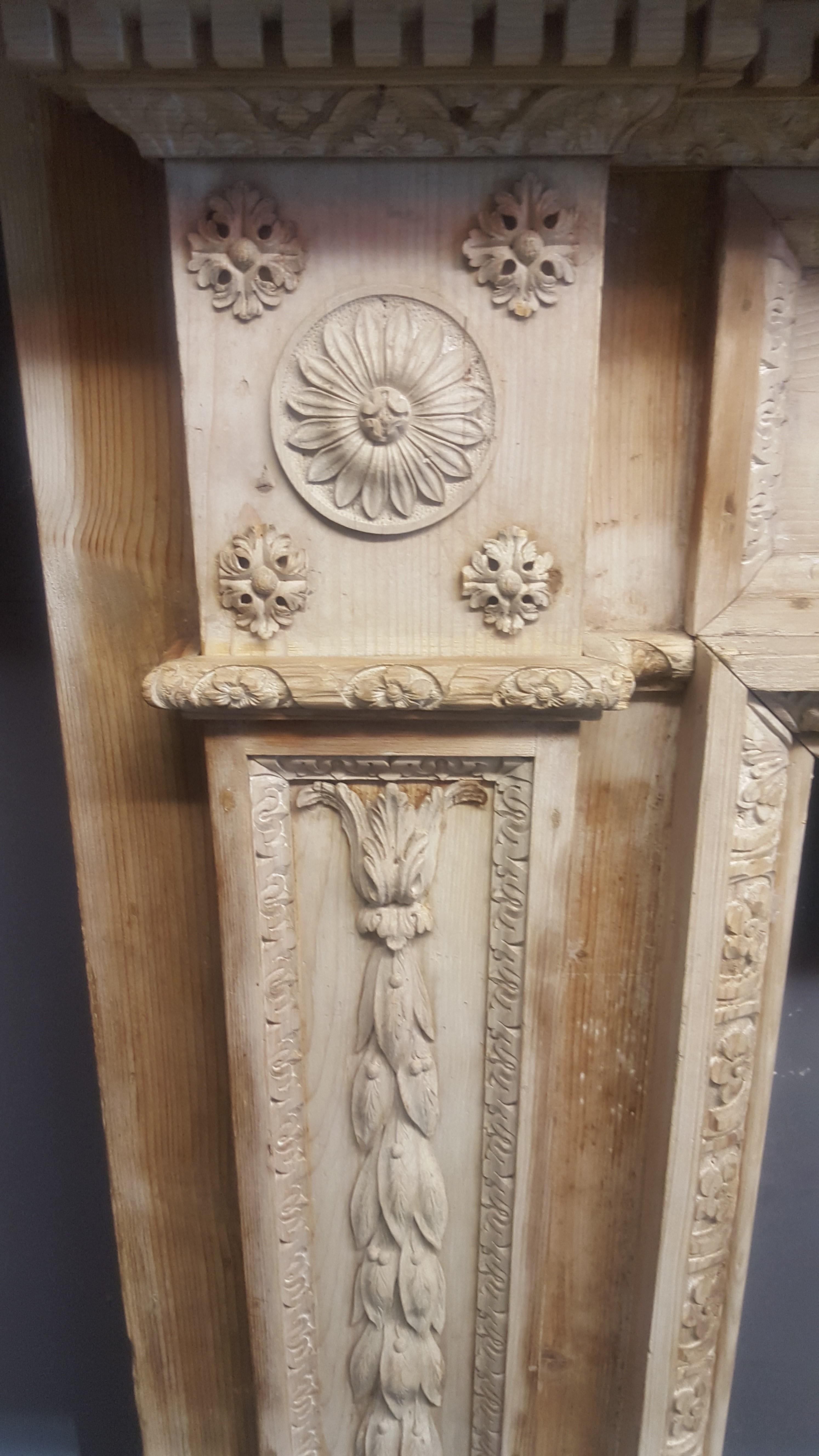 18th Century Neoclassical Pine Mantel For Sale 2