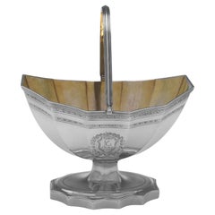 Antique 18th century Neoclassical silver sugar basket by Henry Chawner London 1792